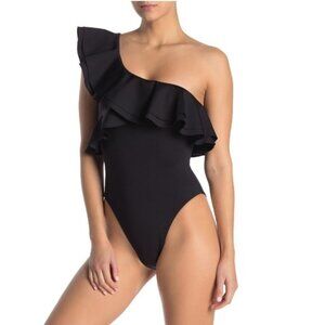 Onia Stella Asymmetrical One Shoulder Ruffled Swimsuit